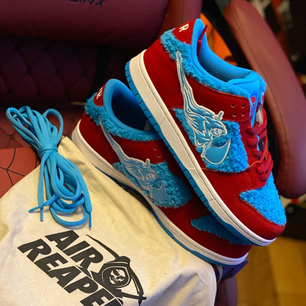 Custom Spiderman Dunk lows “Air Reaper” by Soleboy sz 11